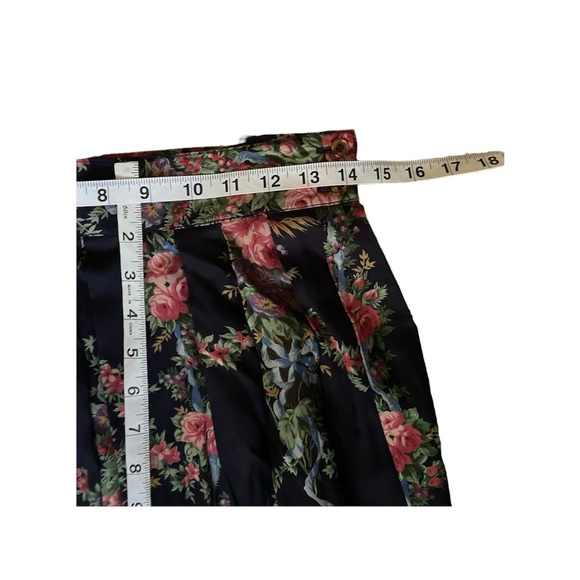Vintage Herman Geist 100% Rayon Floral Maxi Skirt 0-2 - Picture 6 of 7
